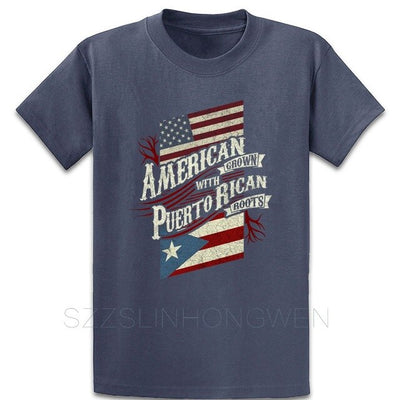 American Grown With Puerto Rican Roots T Shirt Famous Spring Autumn Printing Tee Shirt Outfit Over Size S-5XL Male Casual Shirt