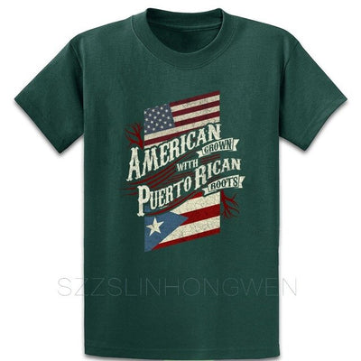 American Grown With Puerto Rican Roots T Shirt Famous Spring Autumn Printing Tee Shirt Outfit Over Size S-5XL Male Casual Shirt